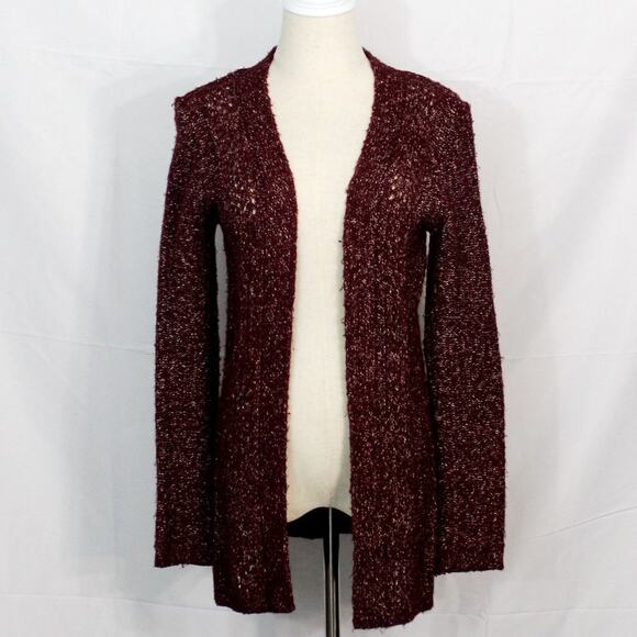 Maurices Burgundy Open Front Knit Cardigan Sweater Size S - Picture 3 of 8